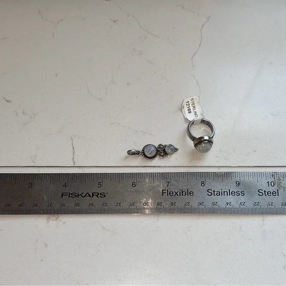 Vintage Sterling Silver Moonstone Jewelry Lot - Picture 6 of 9